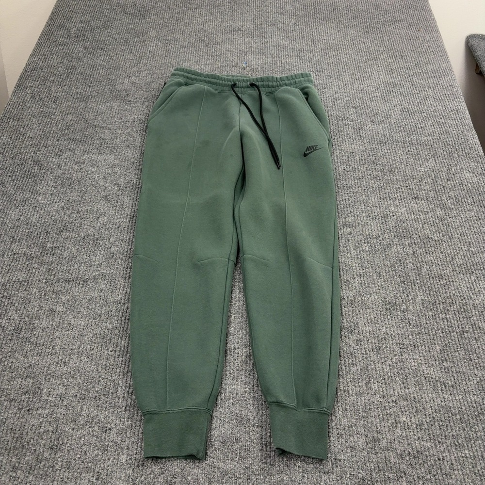 Nike Sweatpants Men M Green Cotton Blend Pintuck Cuffed Jogger Sporty Athleisure